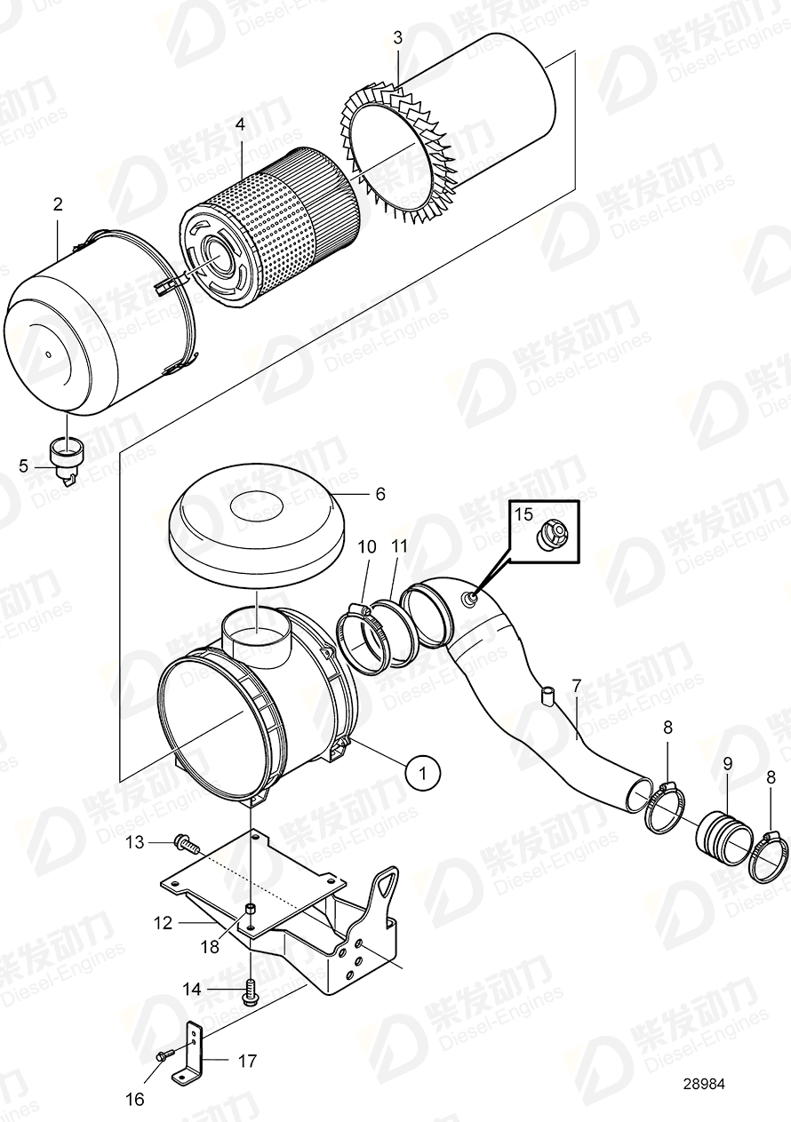 volvo penta Bracket 21665202 Drawing